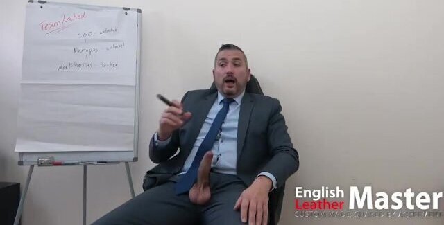 Teamlocked Boss smokes cigar explains chastity workers will suck managers PREVIEW