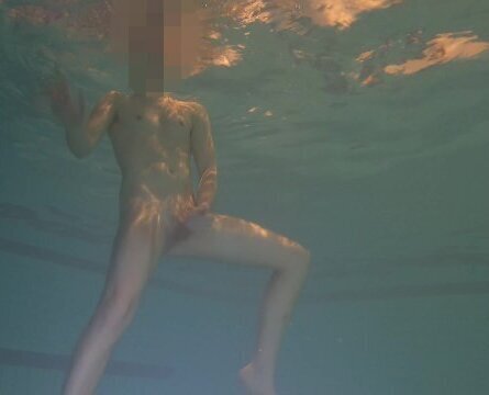 Underwater pool naked swim