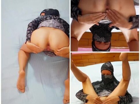 Muslim kinky milf hijab fingering pussy different positions orgasms split screen
