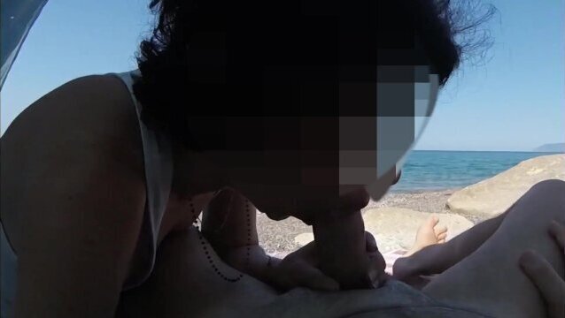 Exhibitionist Outdoor Amateur Girl Sucks Nudity Beach public voyeur with