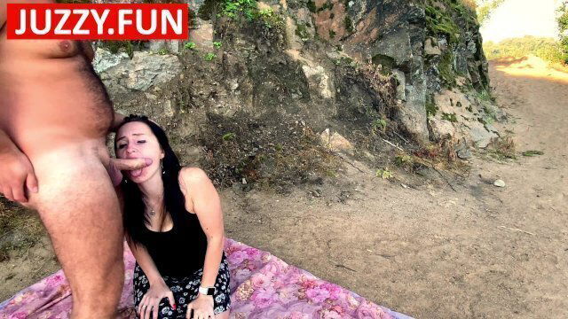 Fucked Russian nymph stone. Nature, doggy style