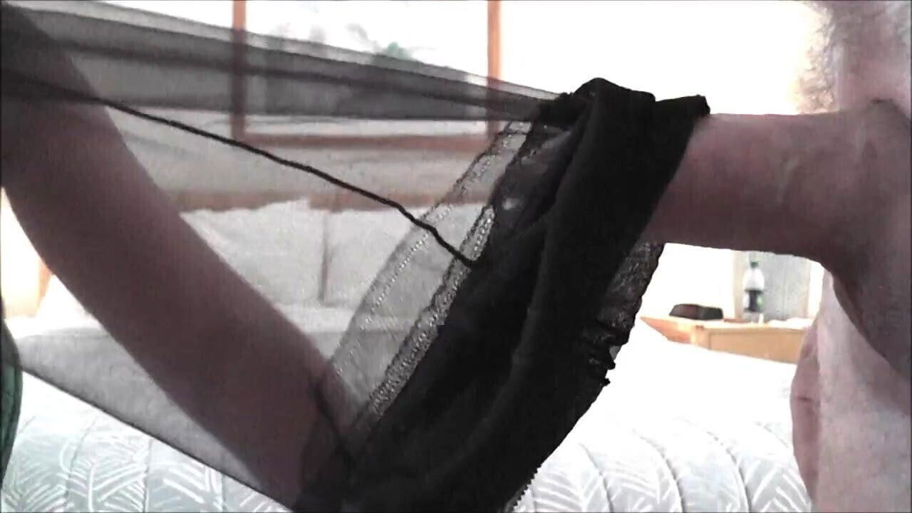 Nimble rubs cock with seamed stocking