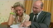 Russian student girl with private teacher .