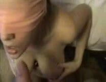 Blowjob from lady with HUGE TITTIES Happy Ending!