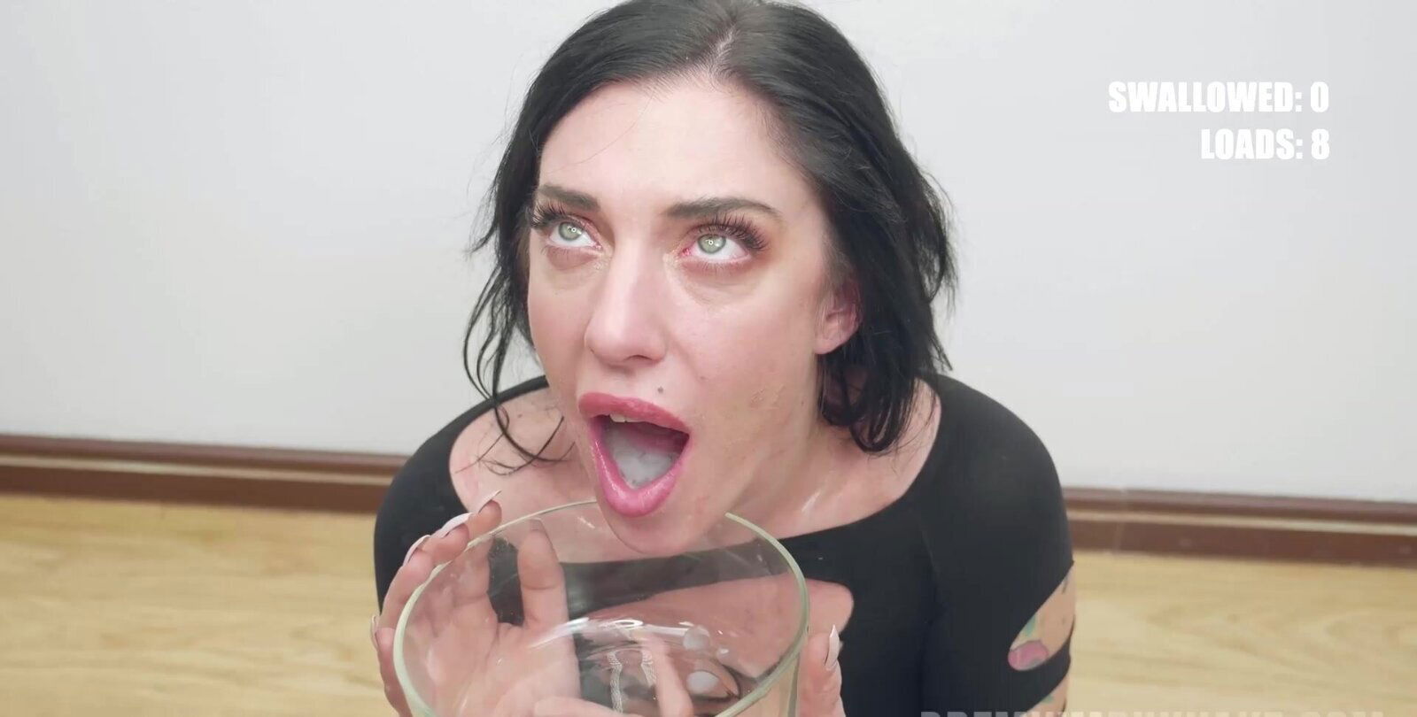 Sabrina swallows huge cumshots