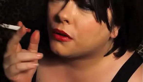 British Mistress Smokes Filterless Gauloise Cigarette With Close