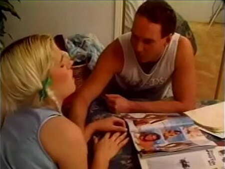 Creepy uncle found niece blonde nympho Scarlet Rouge reading popular magazine girls instead slogging English grammar which would fail