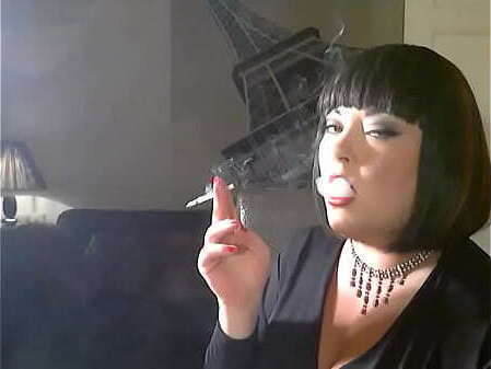 British Mistress Tina Snua Chain Smokes Karelia Slim Cigarettes