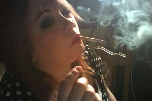 British Tina Snua Smokes With Dangling, Drifts, Nose &amp_ Cone Exhales