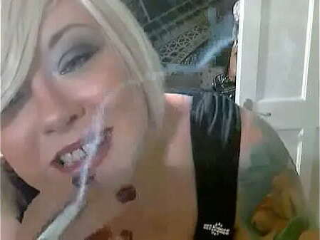Blonde Tina Snua Smoking Cork Cigarettes Fetish Mistress
