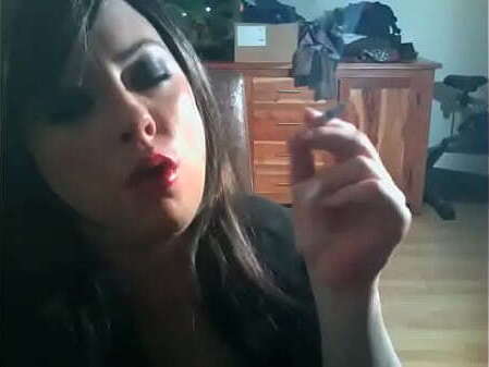 Mistress Tina Snua Chain Smokes Lucky Strike Cigarettes Stockings