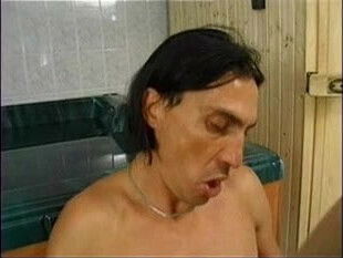 Elder mom & young man at the sauna