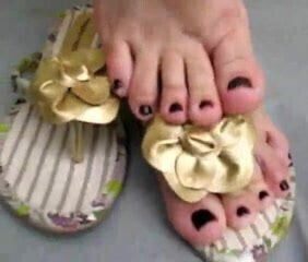 Foot fetish sexy small feet flip flops