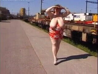 Mature big tits exhibitionist