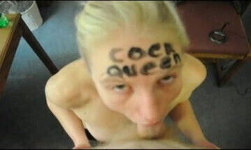 Submissive 'cock queen' wife slave sucks masters cock