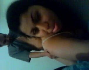 horny latina gives a badass blowjob