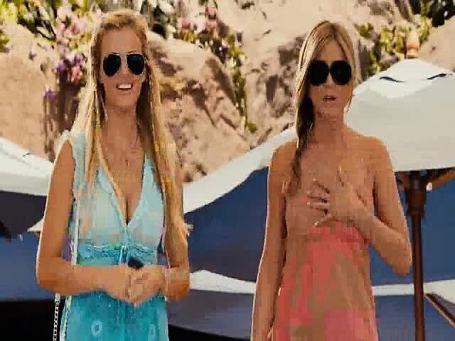 Brooklyn Decker breasts bouncing low-cut blue