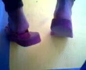 Milf Asian With Pink Flip Flops On Bus