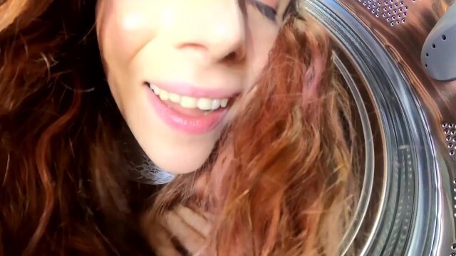My  step-sister gets stuck in the washing machine and I help her with a good fuck