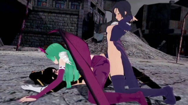 Futa ORGY with Bayonetta, Morrigan, Merlin HARD BANGING