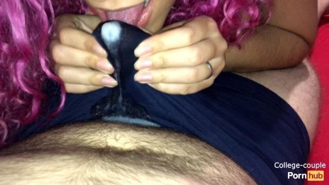 Blowjob through underwear, pants blowjob