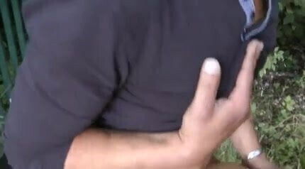 tattooed slim brunette get fucked outdoor