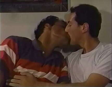 Well stuffed black bandit Sinclair likes discuss with mate where other club members like make before starting their back-door work