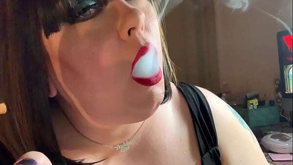 Mistress Tina Snua Chain Smokes Superking Cigarettes With Lots Nose Exhales