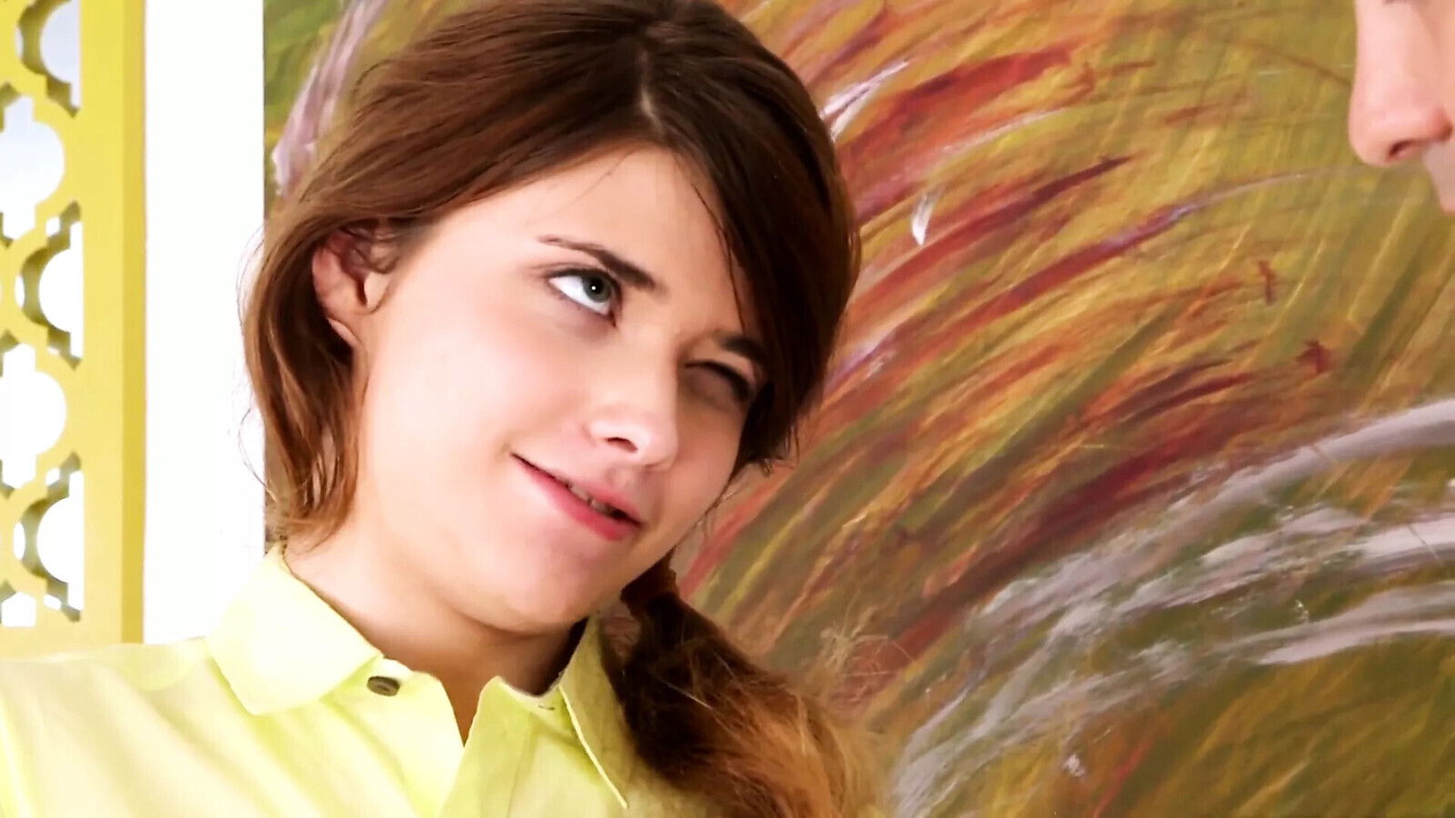 cute hairy teen Ariel trys first time