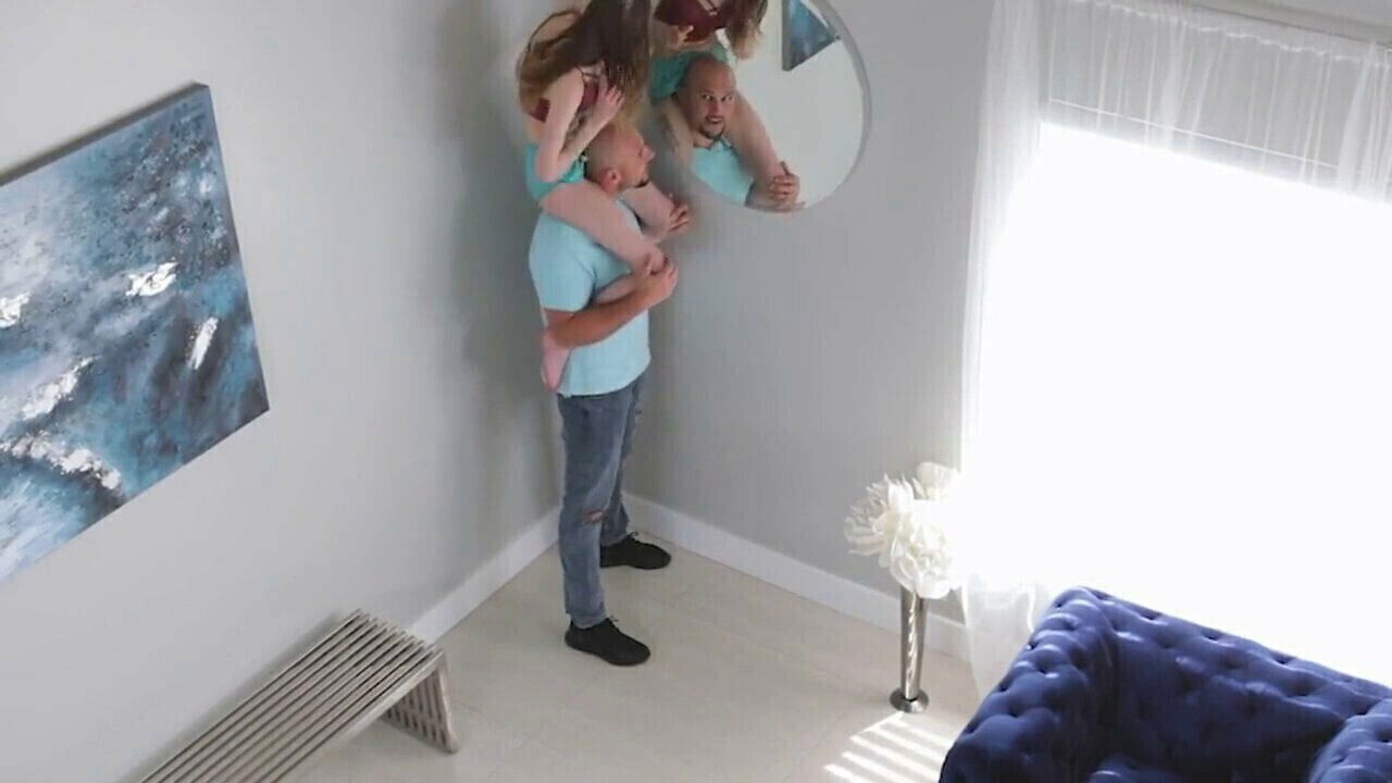 creampie celebrity tiny climbs tall man's