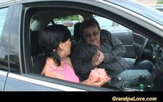 Older dude screws young doll outdoor