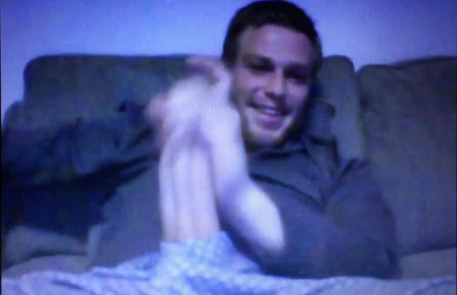 Young bearded straight with huge hung horse dick jerks