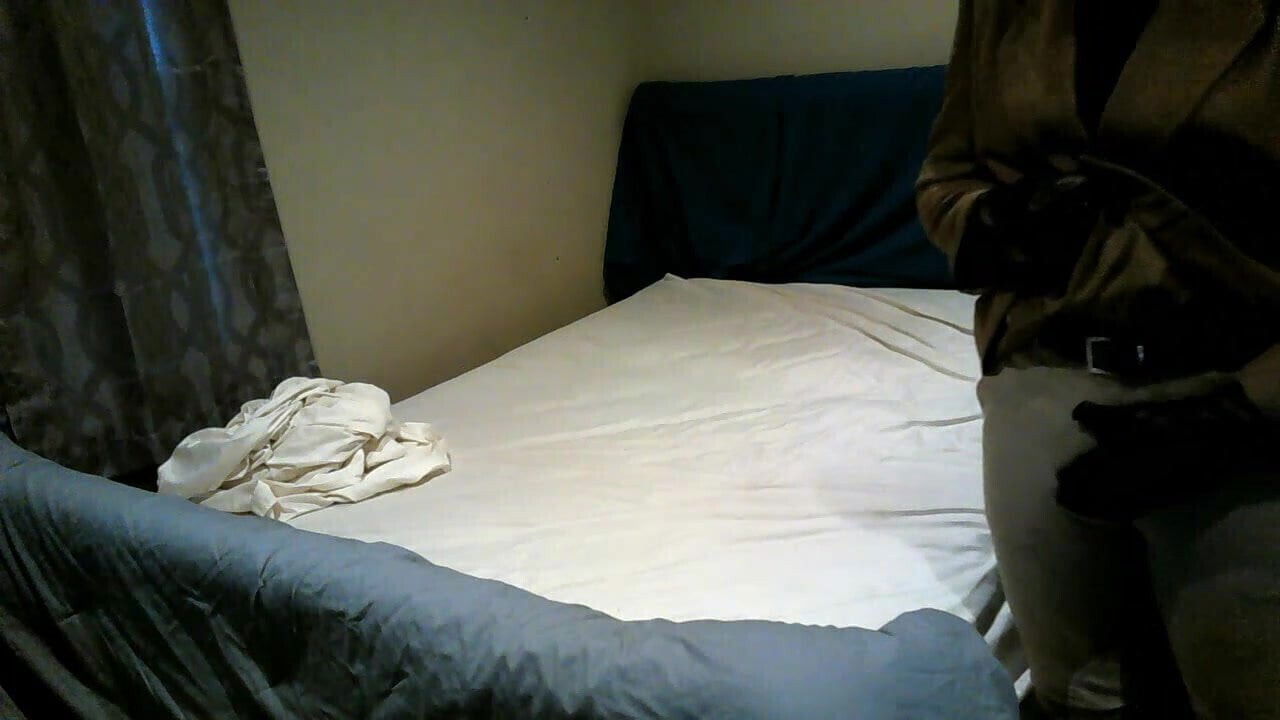 Cumming skintight riding breeches.