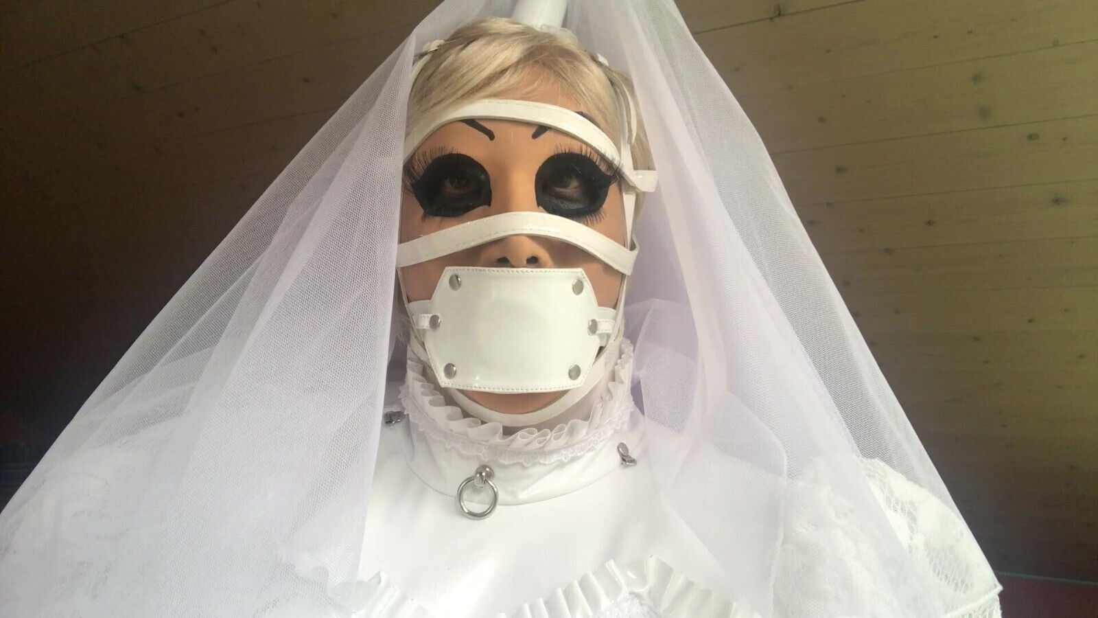 Gagged Shemale Bride with Mouthgag
