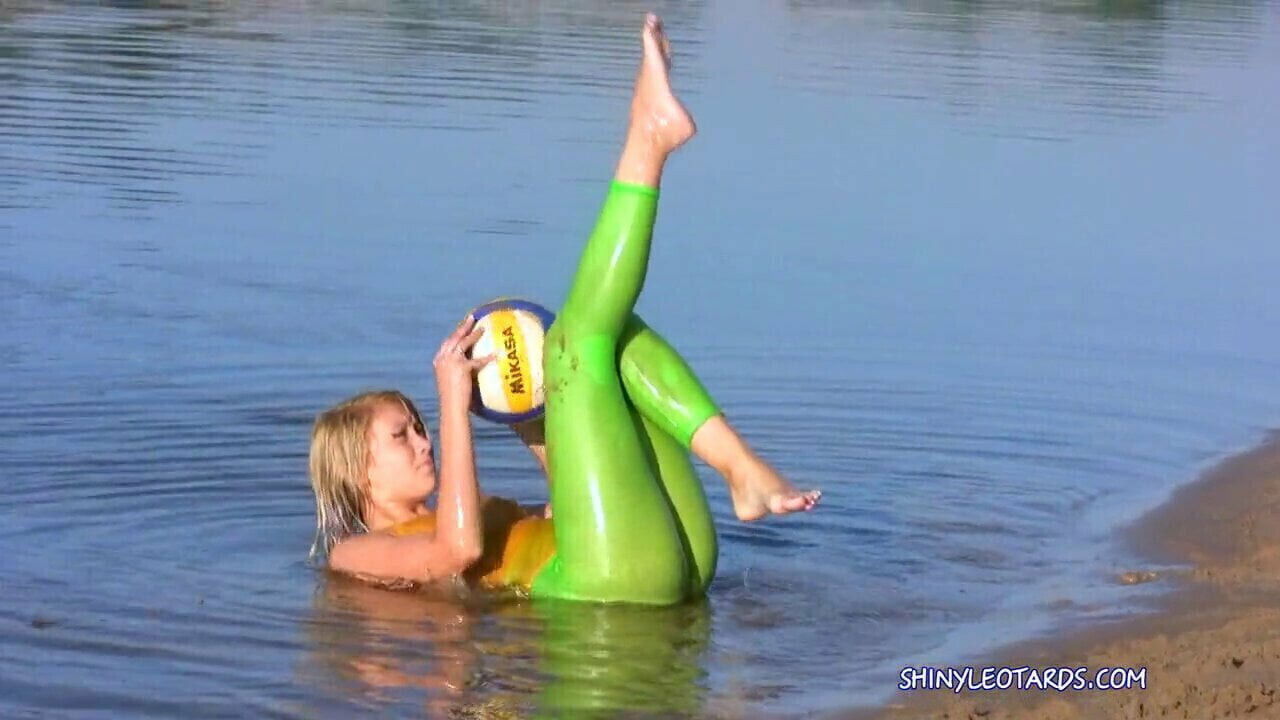 Shiny Leotard Leggings