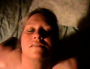 BBW blonde eats cum in this cellphone video