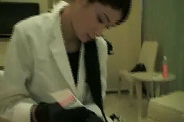 Asian Nurse Black Gloves Handjob