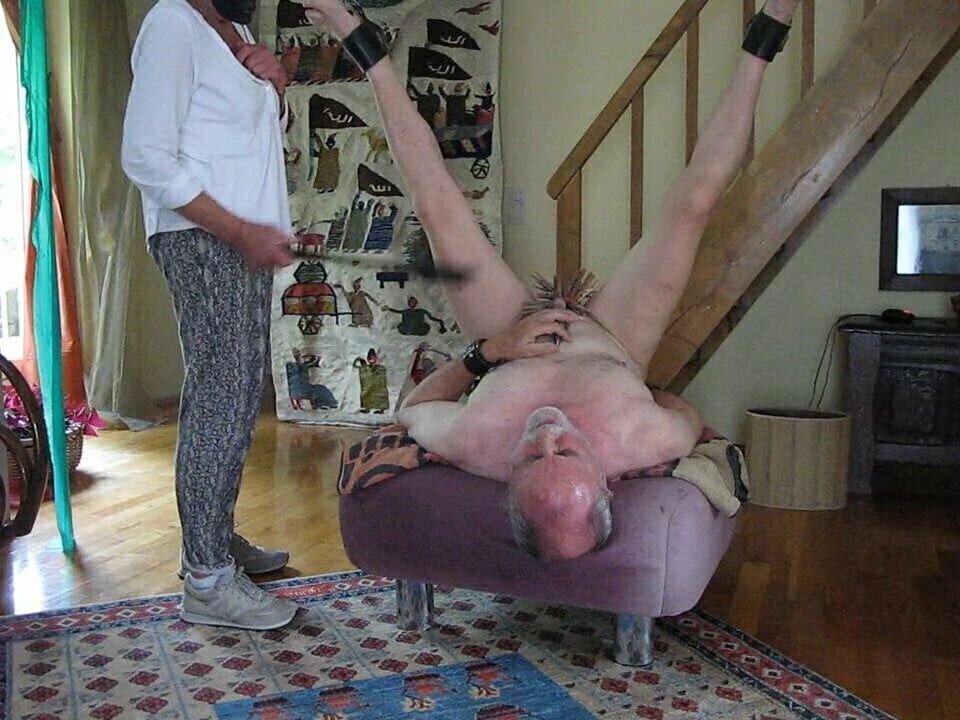 with ruler, clothes pins whip