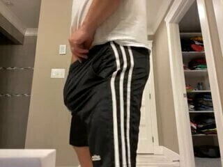 Jerking yellow boxers shorts