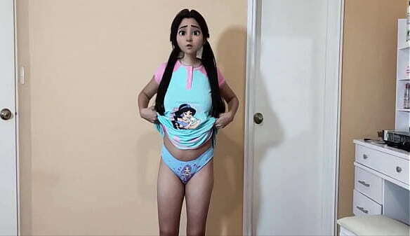 Sobrina Muestra Nuevo Vestido Princesa Pantaletas Princesa