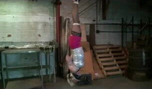 Noisy Slut Bound, Gagged & Hung from the Ceiling