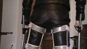 crutching in braces and black leather