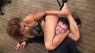 gorgeous lady showing deadly squeeze