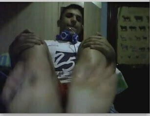 straight male feet on webcam - mexican feet