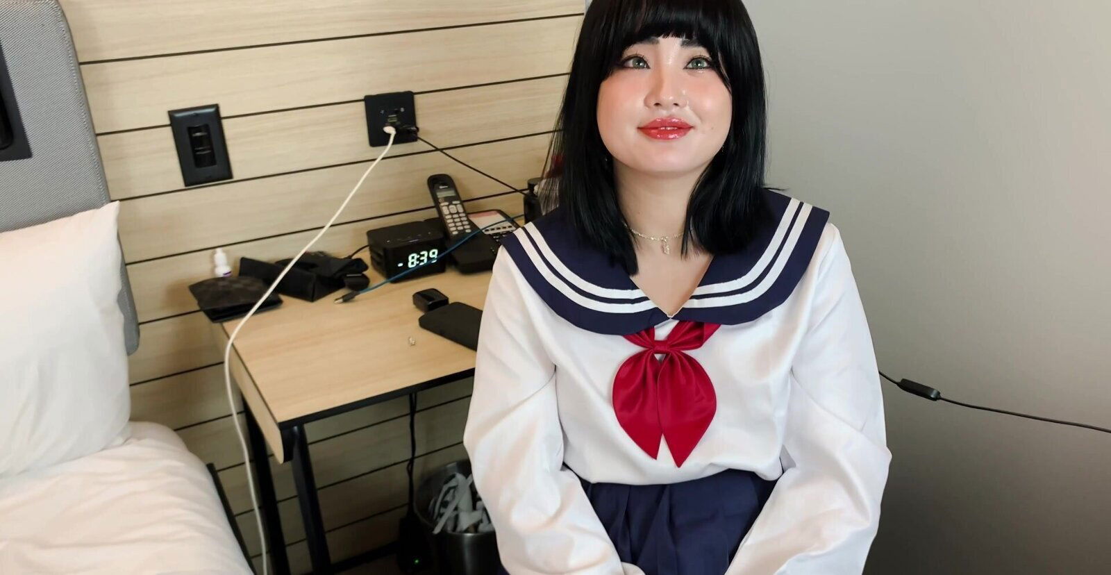 video Jooni sucking large white dick stranger