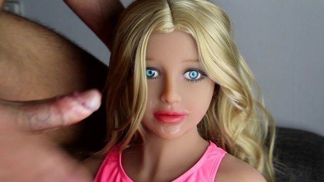 Facefucking innocent 18yo girl with huge cumshot beautiful blonde teen sexdoll face
