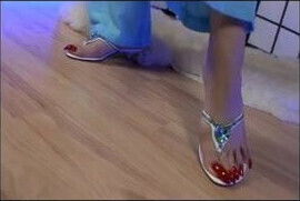 Girl with huge fake plays with dildo