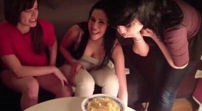 Spanish Girls Spitting Chips