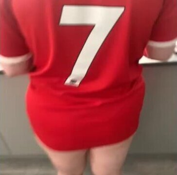 Football gets bent over while cleaning