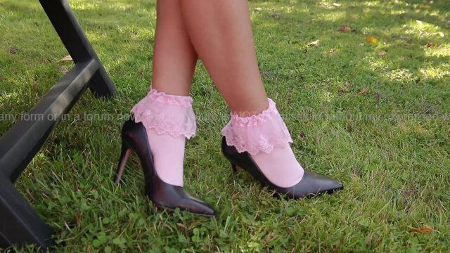 Heels Frilly Socks Dangling Outdoor